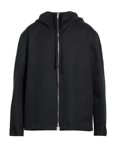 Jil Sander Man Jacket Black Size 40 Cotton, Silk