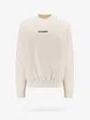 Jil Sander Cotton Sweatshirt With Frontal Logo In Cream