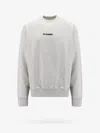 Jil Sander Ribbed Cotton Sweatshirt With Cuffs And Hem In Gray