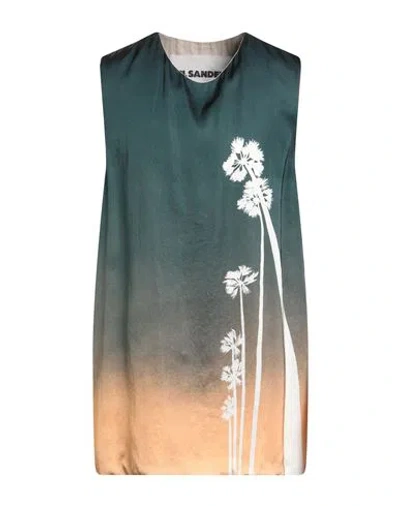 Jil Sander Man Mini Dress Dark Green Size 40 Viscose