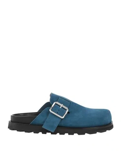 Jil Sander Man Mules & Clogs Slate Blue Size 9 Leather