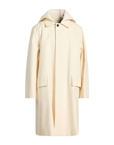 Jil Sander Man Overcoat & Trench Coat Cream Size 38 Cotton In Gray