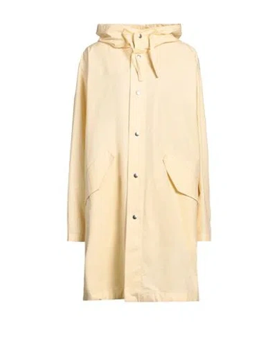 Jil Sander Man Overcoat & Trench Coat Light Yellow Size 36 Cotton In Black