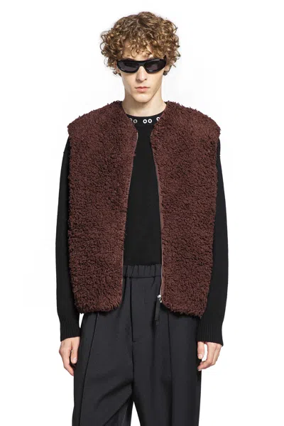 Jil Sander Man Red Vests In Burgundy