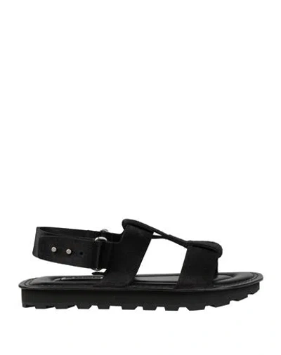 Jil Sander Man Sandals Black Size 9 Calfskin
