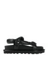 Jil Sander Man Sandals Black Size 9 Leather