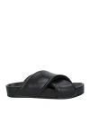 Jil Sander Black Sandals With Criss Cros Bands In Black