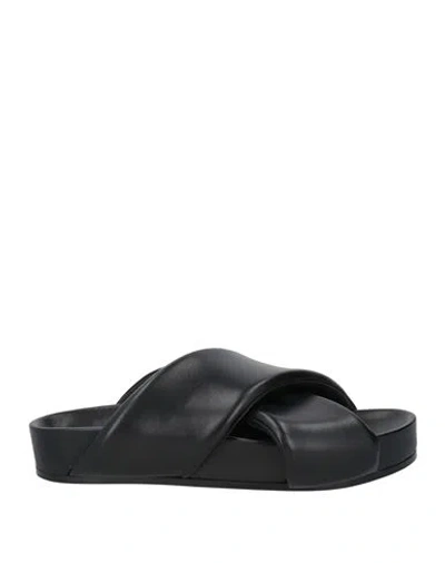 JIL SANDER JIL SANDER MAN SANDALS BLACK SIZE 8 LEATHER