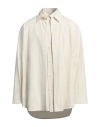 Jil Sander Man Shirt White Size L Cotton In Beige