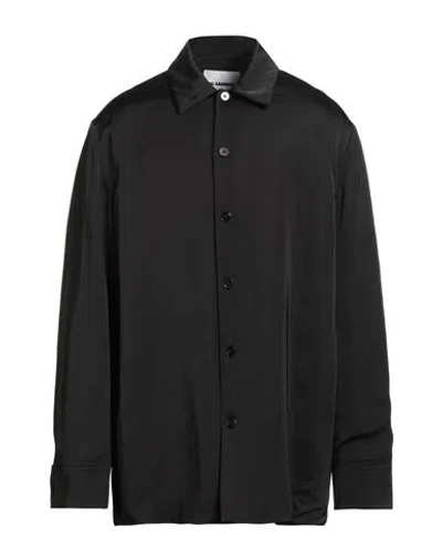 Jil Sander Man Shirt Black Size 40 Viscose