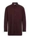 Jil Sander Man Shirt Brown Size 15 Polyester In Brown
