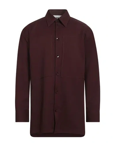 Jil Sander Man Shirt Brown Size 15 Polyester