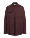 Jil Sander Man Shirt Burgundy Size 17 ½ Virgin Wool In Burgundy