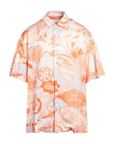 Jil Sander Man Shirt Salmon Pink Size 16 Viscose