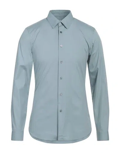Jil Sander Man Shirt Sky Blue Size 15 ½ Cotton, Polyamide, Elastane