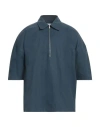 Jil Sander Man Shirt Slate Blue Size 15 ½ Linen, Cotton