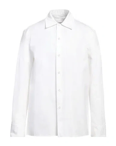 Jil Sander Man Shirt White Size 16 Cotton, Polyamide, Elastane