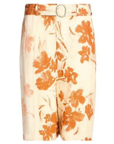 Jil Sander Man Shorts & Bermuda Shorts Ivory Size 28 Viscose In Multi