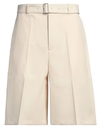 Jil Sander Man Shorts & Bermuda Shorts Ivory Size 34 Wool In White