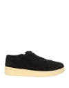 Jil Sander Mesh-trimmed Leather Sneakers In Black