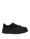 Jil Sander Oversize Sole Canvas Sneakers In Black