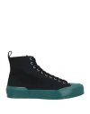 Jil Sander Two-tone Canvas High-top Sneakers In Black