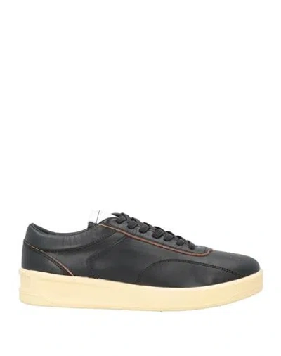 Jil Sander Man Sneakers Black Size 8 Calfskin In Multi