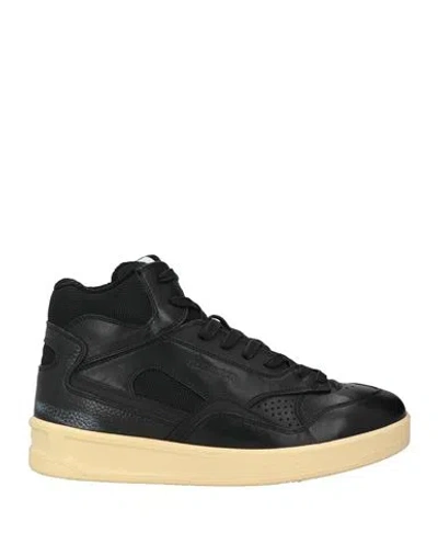 Jil Sander Man Sneakers Black Size 9 Leather, Textile Fibers
