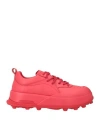 Jil Sander Man Sneakers Red Size 9 Calfskin In Red