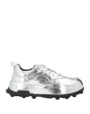 Jil Sander Man Sneakers Silver Size 8 Leather In Silver