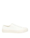 Jil Sander Man Sneakers White Size 12 Textile Fibers, Soft Leather