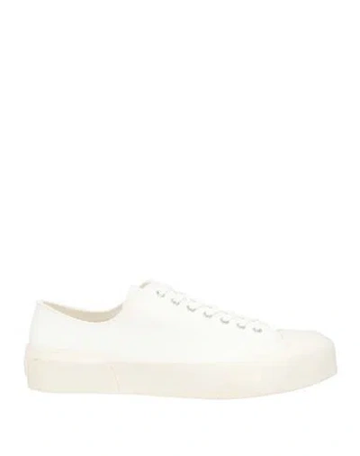 JIL SANDER JIL SANDER MAN SNEAKERS WHITE SIZE 9 TEXTILE FIBERS, SOFT LEATHER
