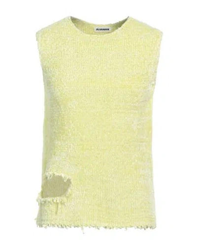 Jil Sander Man Sweater Acid Green Size 42 Silk, Cotton