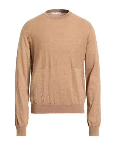 Jil Sander Man Sweater Beige Size 46 Virgin Wool In Brown