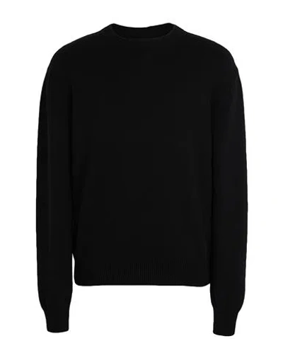 Jil Sander Man Sweater Black Size 40 Cotton, Cashmere In Black