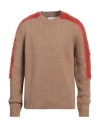Jil Sander Man Sweater Camel Size 40 Alpaca Wool, Virgin Wool, Polyamide In Brown