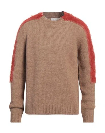 Jil Sander Man Sweater Camel Size 40 Alpaca Wool, Virgin Wool, Polyamide In Brown