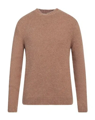 Jil Sander Man Sweater Camel Size 40 Alpaca Wool, Virgin Wool, Polyamide In Beige