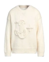 Jil Sander Man Sweater Cream Size 38 Mohair Wool, Polyamide In White