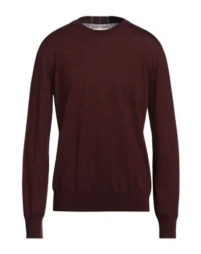 Jil Sander Man Sweater Deep Purple Size 40 Wool In Brown
