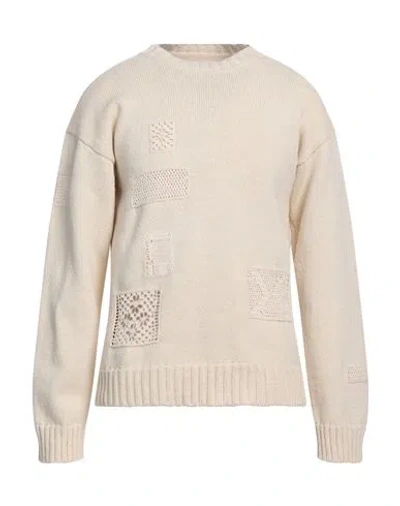 Jil Sander Man Sweater Ivory Size 36 Wool, Cotton In White