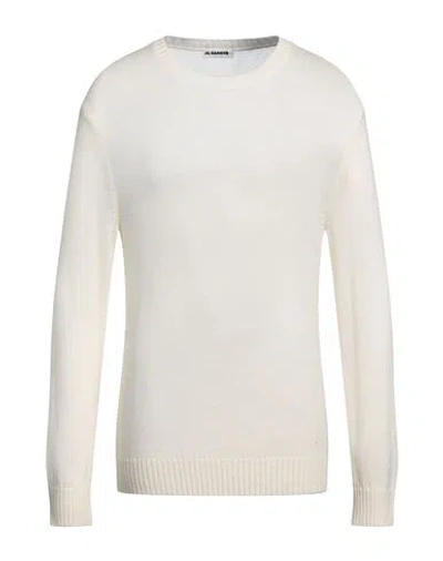 Jil Sander+ Man Sweater Ivory Size 38 Wool In White