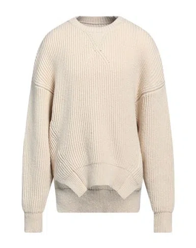 Jil Sander Man Sweater Ivory Size 40 Cotton, Wool In Neutral