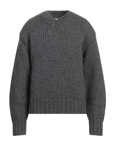 Jil Sander + Man Sweater Lead Size 40 Virgin Wool, Alpaca Wool In Gray