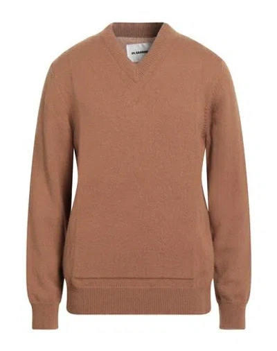 Jil Sander Man Sweater Light Brown Size 40 Virgin Wool, Polypropylene, Wool