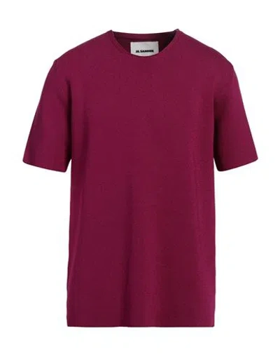 Jil Sander Man Sweater Mauve Size 40 Viscose, Polyamide In Purple