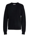 Jil Sander Man Sweater Midnight Blue Size 40 Wool, Soft Leather In Blue