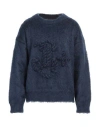 Jil Sander Man Sweater Midnight Blue Size 38 Mohair Wool, Polyamide