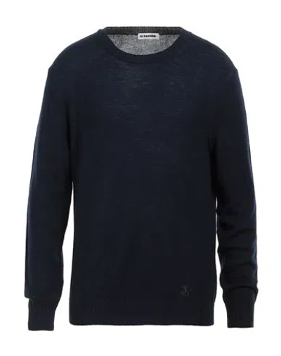 Jil Sander+ Man Sweater Midnight Blue Size 42 Wool In Black