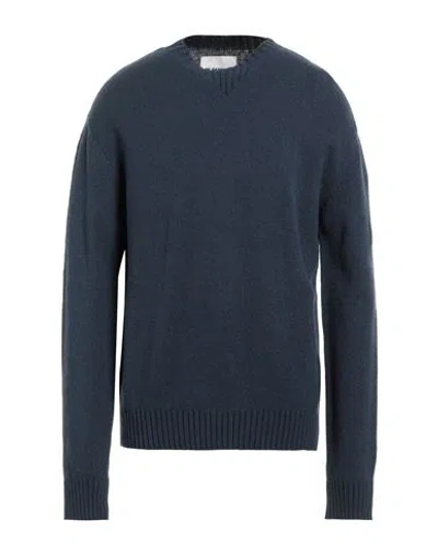Jil Sander Man Sweater Navy Size 42 Cotton, Wool